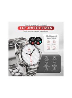 SWISS MILITARY Swiss Military DOM5 Smartwatch 1.43" AMOLED, Bluetooth Calling, Multi Language, Health & Sports Tracking, Wireless Charging, 7 Days Battery  - Image 2