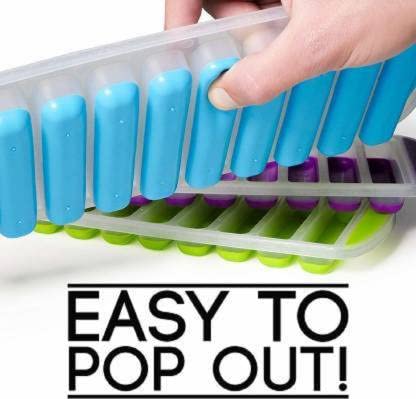 Bekner Bekner Premium Durable Easy Pop Out Flexible Silicone Long Stick ShapedCandy StickKitkat Mould Ice Cube Tray for Refrigerators Multicolor Silicone Ice Cube Tray Pack of4 - Image 2