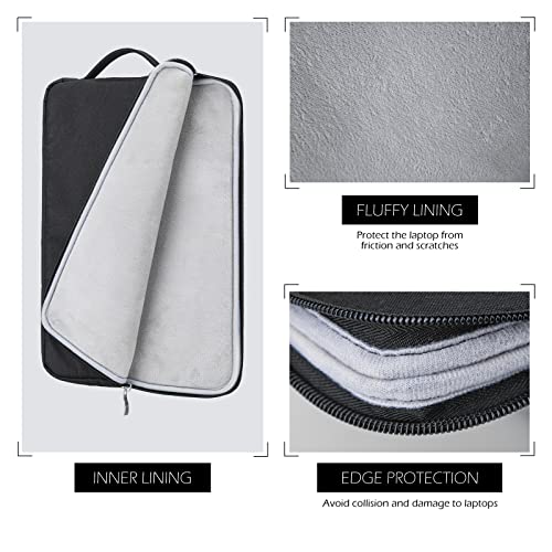 MicaYoung 16 Inch Laptop Sleeve Case Carrying Bag Compatible with 16 inch MacBook Pro M4 M3 M2 M1 Waterproof Chromebook Cover Computer Zipper Pouch with Handle Pocket Black - Image 3