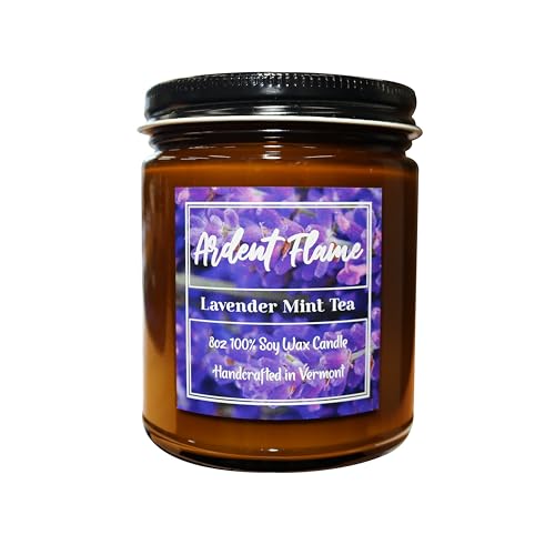 Ardent Flame Candles | Lavender Mint Tea | 100% Natural Soy Wax Candle for Home Decor | Highly Scented | Premium Fragrance | Handmade in Vermont, USA | 8 oz | Long Lasting | Gift for Women and Men - Image 1