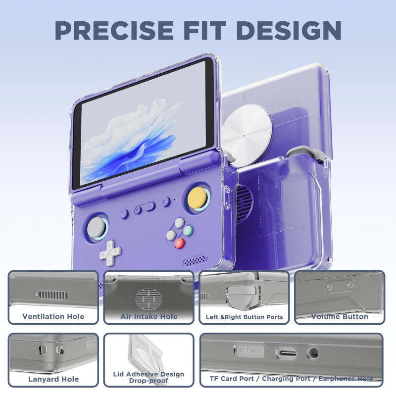 FGERWZ غطاء واقي لجهاز الألعاب الرجعي Retroid Pocket Flip 2، غطاء TPU شفاف متوافق مع Retroid Pocket Flip 2، غطاء واقي ضد الصدمات والسقوط لجهاز الألعاب (شفاف) - Image 3