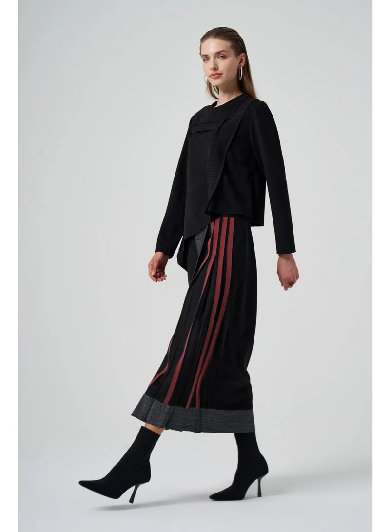 MissWhence Skirt with Suede Trim