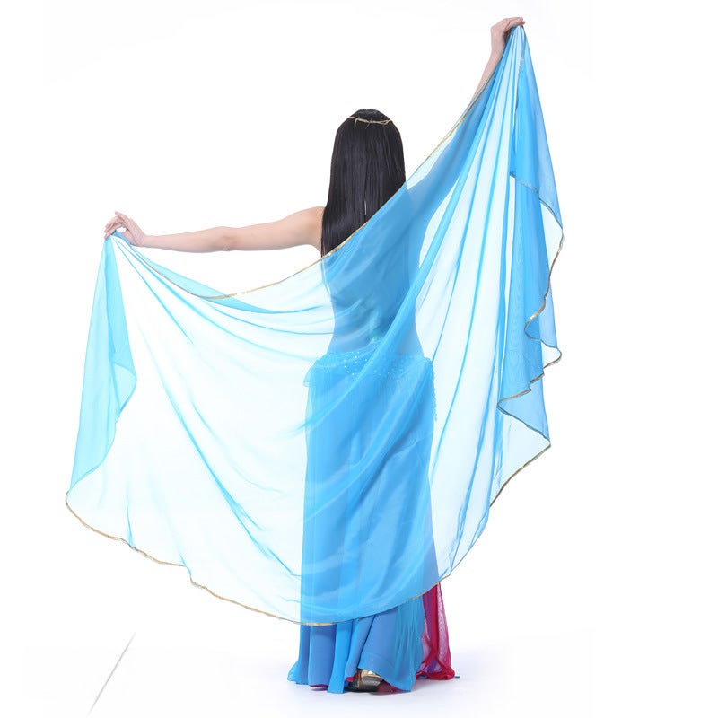 250x120cm Chiffon Belly Dance Veil lake blue  - Image 1