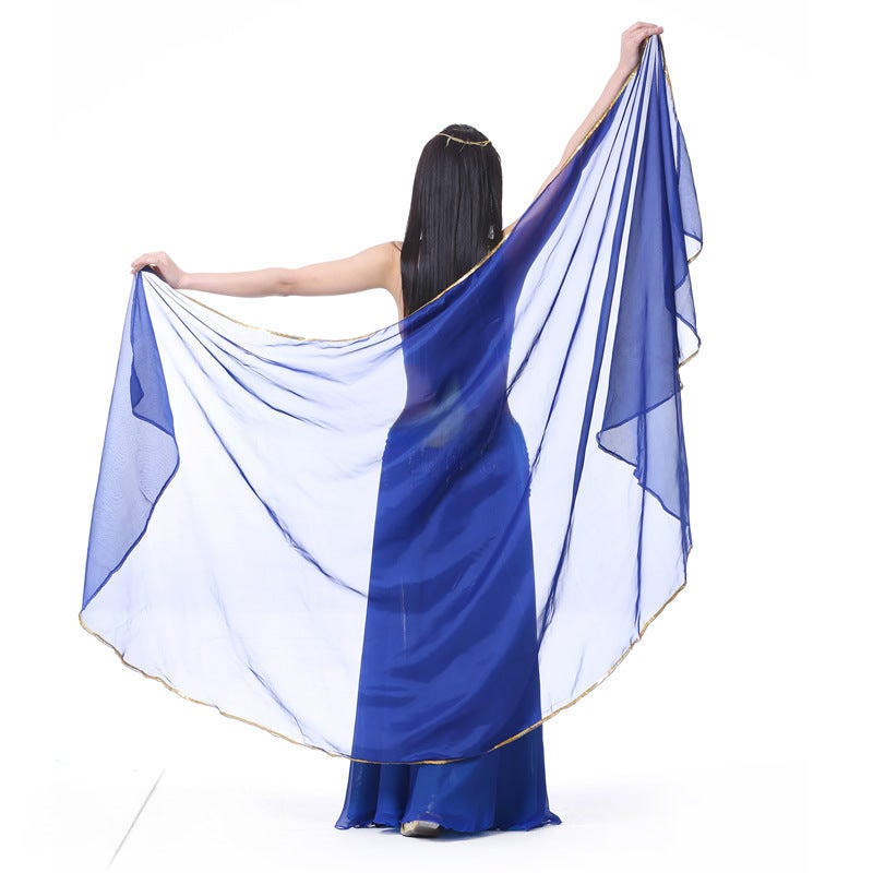 250x120cm Chiffon Belly Dance Veil lake blue  - Image 2