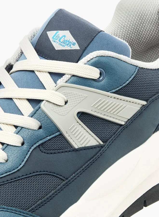 لي كوبر Mens Panelled Lace-Up Low Ankle Sneakers