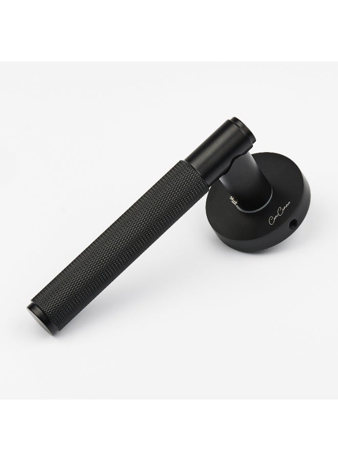 CINCINNO Levitas Premium Anti-Rust Aluminum Door Handle Pair With 28.8x15mm Cylinder Plate, Fits 58x50 Lock Body, Salt Spray Tested, 2-Year Color & 5-Year Mechanical Warranty (Matt Black) - Image 3