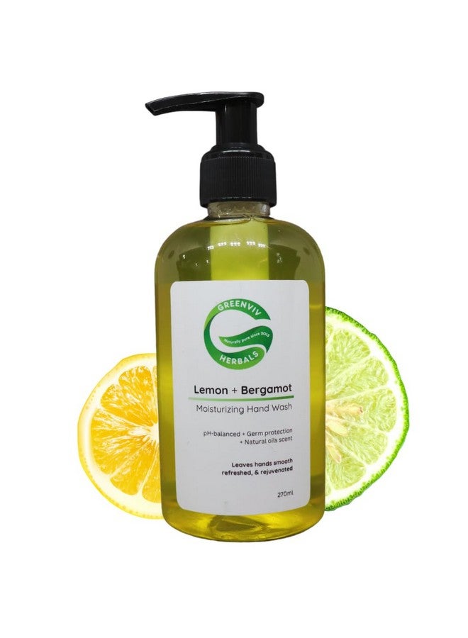 Greenviv Natural Handwash Liquid Lemon & Bergamot, 270ML, Anti Bacterial Moisturizing Hand Wash - Image 1
