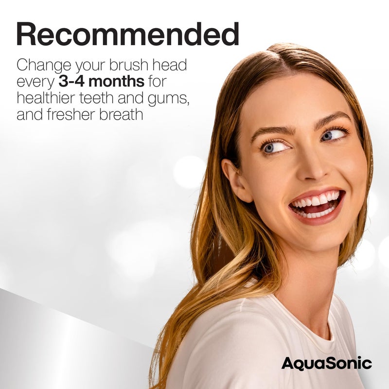 AquaSonic Proflex Replacement Brush Heads | for Whiter Teeth & Gum Care | Compatible with Many AquaSonic Toothbrush Handles (3 Pack Black) - Image 4