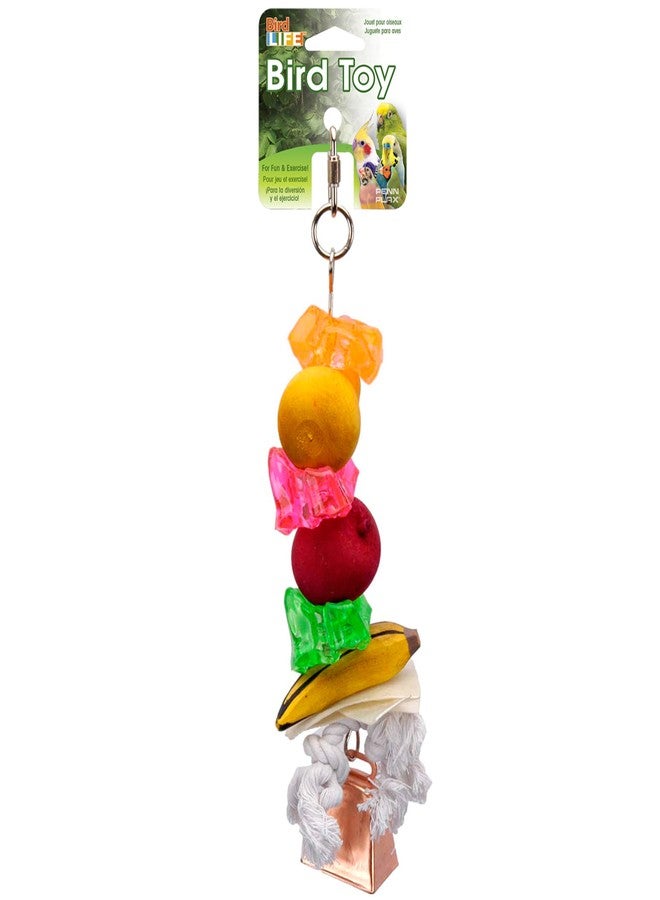 بين بلاكس لعبة طيور Penn-Plax Bird-Life Fruit Kabob مع جرس - أشكال ومواد وألوان متنوعة - مثالية للببغاوات الرمادية الأفريقية والطيور متوسطة الحجم والببغاوات الصغيرة - كبيرة الحجم - Image 1