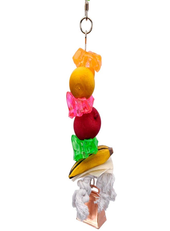 بين بلاكس لعبة طيور Penn-Plax Bird-Life Fruit Kabob مع جرس - أشكال ومواد وألوان متنوعة - مثالية للببغاوات الرمادية الأفريقية والطيور متوسطة الحجم والببغاوات الصغيرة - كبيرة الحجم - Image 4