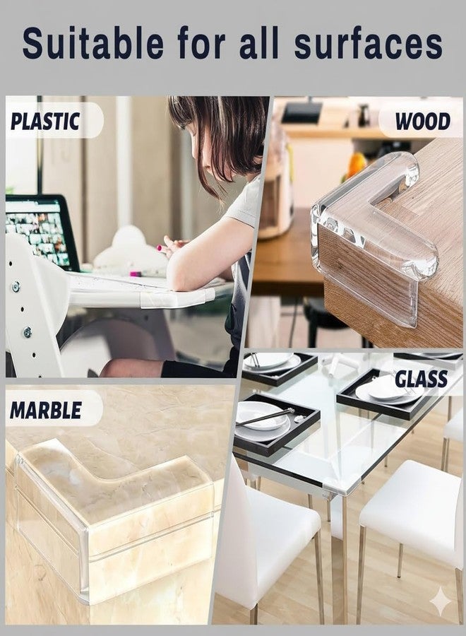 Onward Baby Table Corner Protection L Shape Guard for Kids,Soft Shock Absorbing Edge Protector for Furniture,Transparent & Strong Adhesive Child Safety Corner Guards for Tables & Sharp Corners (12) - Image 5