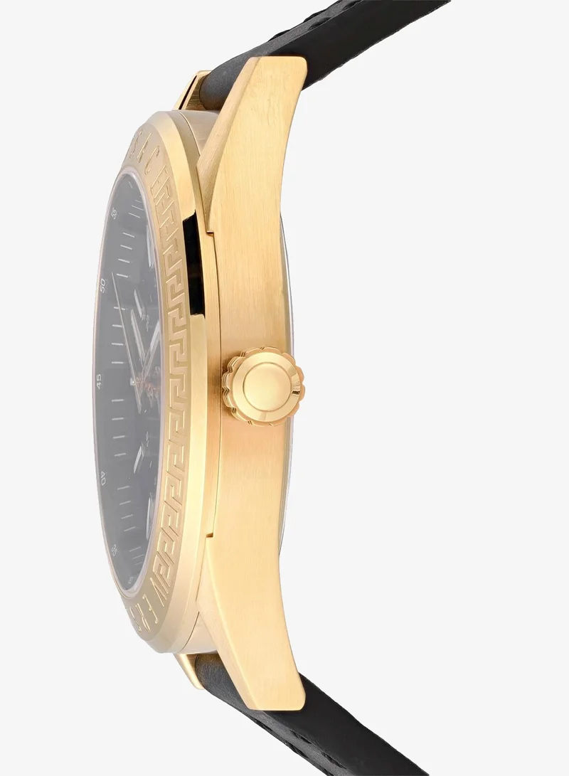 Versace Black V-Code GMT Quartz Black Dial Watch for Men | Best Price UAE