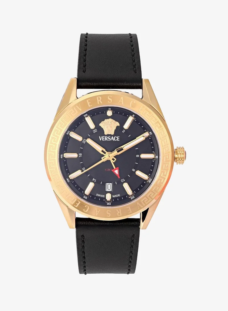 فيرزاتشي V-Code GMT Quartz Black Dial Watch