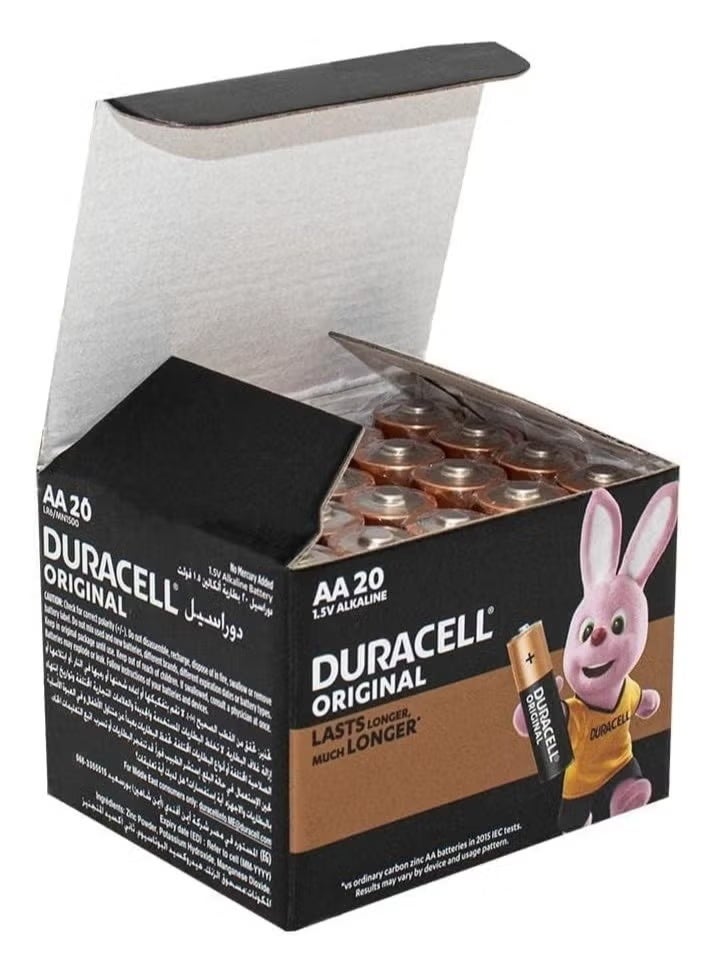 Duracell 20 قطعة بطارية قلوية AA أصلية 1.5 فولت - Image 2