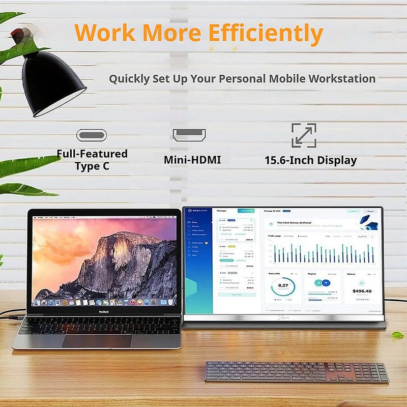 V2COM P4 15.6-Inch FHD IPS HDR Portable Monitor with USB-C and Mini HDMI - Image 4