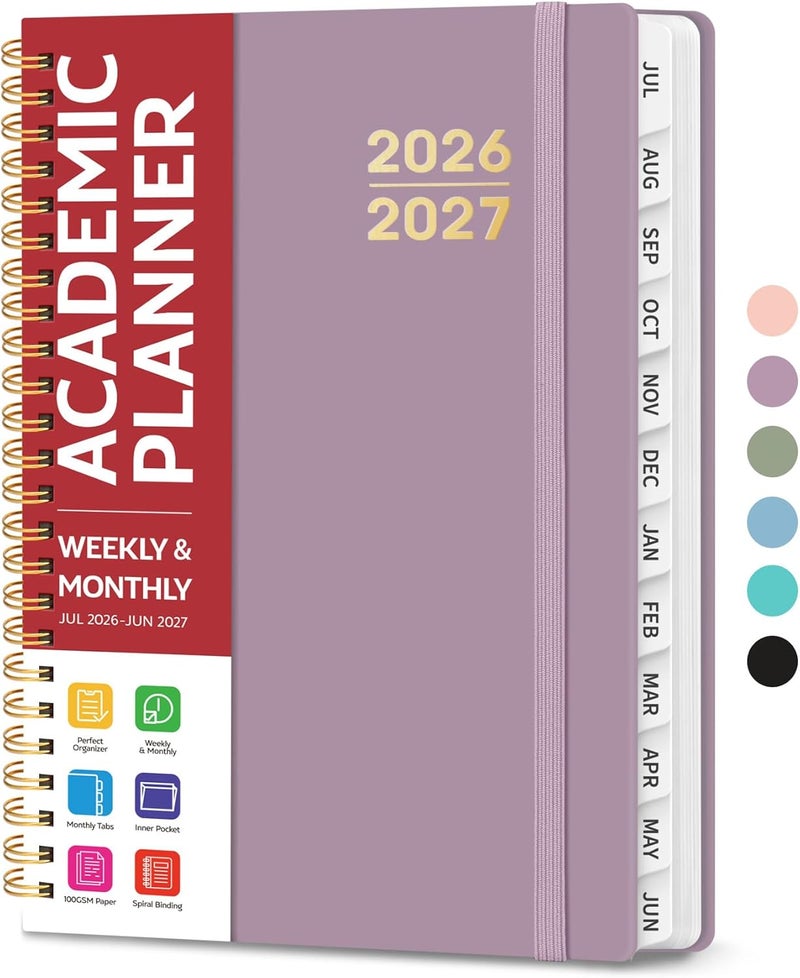 Taja Planner 2026-2027 for Women & Men, Academic Monthly and Weekly Calendar Planner, Jul 2026 - Jun 2027, A5 (6.3" x 8.5"), Teacher Student Planning Book with Tabs, Ideal for Office School Supplies - Boho - Image 1