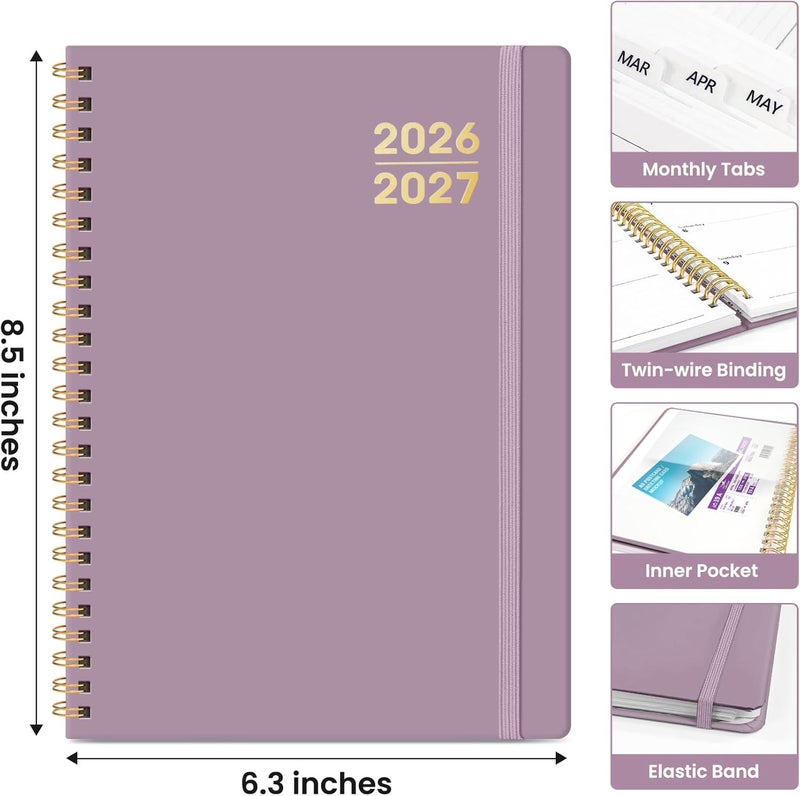 Taja Planner 2026-2027 for Women & Men, Academic Monthly and Weekly Calendar Planner, Jul 2026 - Jun 2027, A5 (6.3" x 8.5"), Teacher Student Planning Book with Tabs, Ideal for Office School Supplies - Boho - Image 4