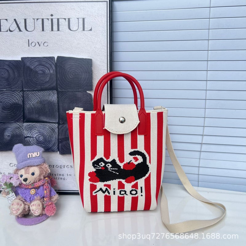 High-End Ins Internet Celebrity Knitted Handbag Mobile Phone Bag Personalized Fashion Clutch Bag Female Niche Versatile Dumpling Bag - Image 1
