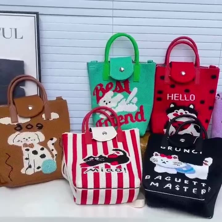 High-End Ins Internet Celebrity Knitted Handbag Mobile Phone Bag Personalized Fashion Clutch Bag Female Niche Versatile Dumpling Bag - Image 3