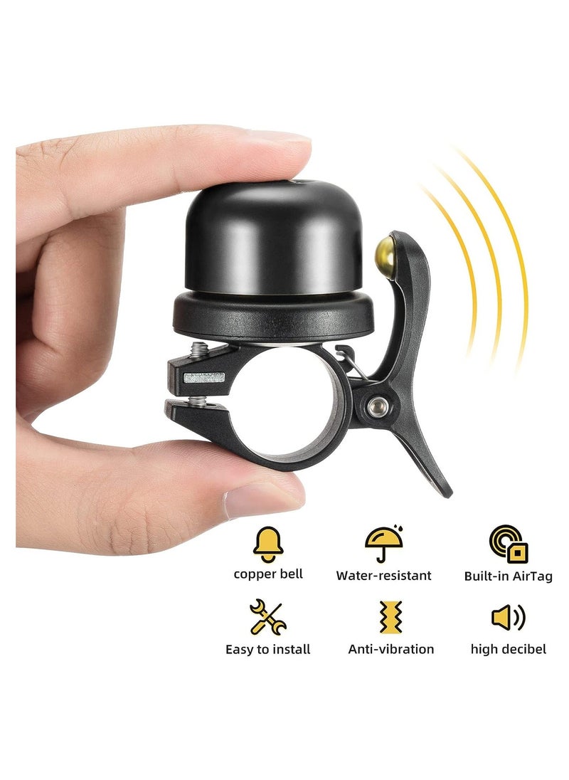 Y&D - Bicycle Bell for Apple AirTag, Waterproof AirTag Bike Mount Hidden GPS Tracker Anti-Theft, Suitable 0.87‘’/22.2mm Diameter Handlebar, Black - Image 1