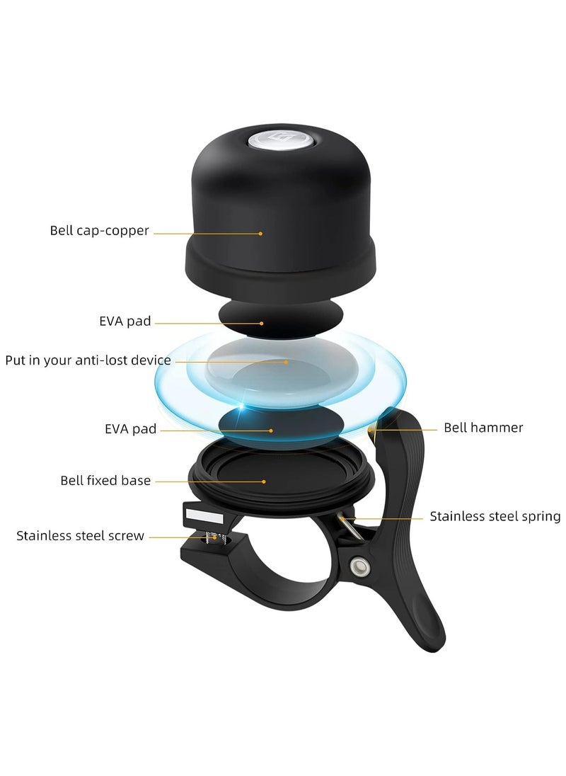 Y&D - Bicycle Bell for Apple AirTag, Waterproof AirTag Bike Mount Hidden GPS Tracker Anti-Theft, Suitable 0.87‘’/22.2mm Diameter Handlebar, Black - Image 1