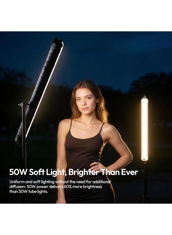 Ulanzi UA50 50W Inflatable LED Air Pillar Light 2700K-6500K Bi-Color Video Light Tube with N52 Magnets CRI 95+ Portable Soft Light for Cosplay Livestream & Studio Type-C PD 65W Input 850mm - Image 4