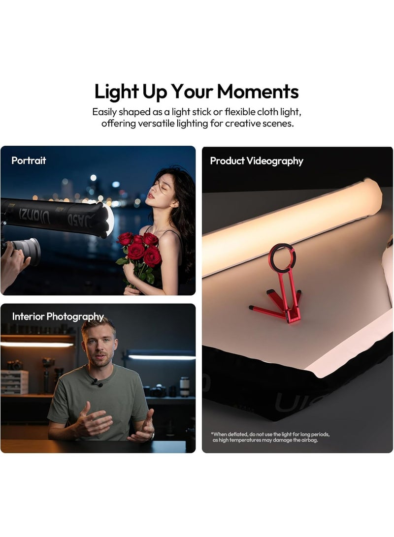 Ulanzi UA50 50W Inflatable LED Air Pillar Light 2700K-6500K Bi-Color Video Light Tube with N52 Magnets CRI 95+ Portable Soft Light for Cosplay Livestream & Studio Type-C PD 65W Input 850mm - Image 5