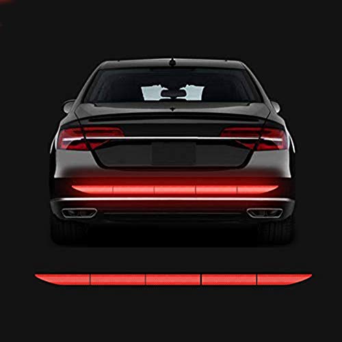 US1984 PET Car High Intensity Reflective Sticker Warning Safety Reflector Strips Universal Car Truck Bumper Reflective Stickers 5 Pcs Set - 90X3.5 Cm (Red) - Image 1
