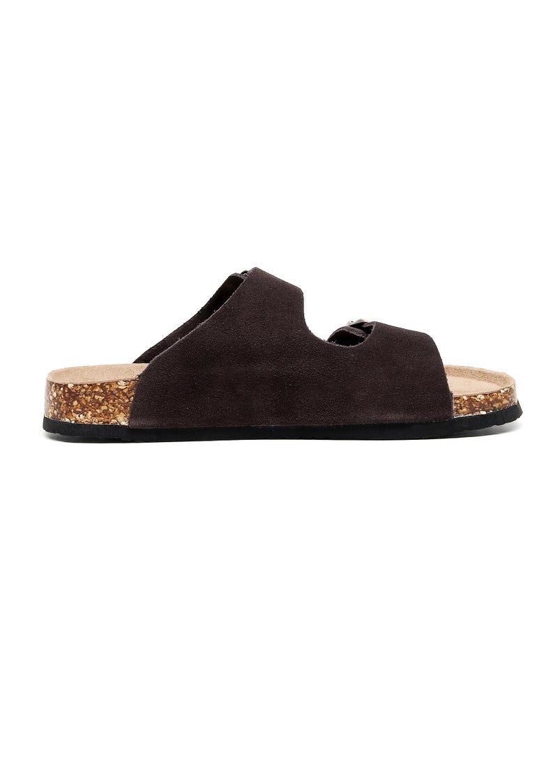 GUOLUOFEI Women Sandals with Adjustable Buckles & Memory Foam, Comfort Cork Footbed Arch Support, Leather Slide Sandals for Women  - Image 3