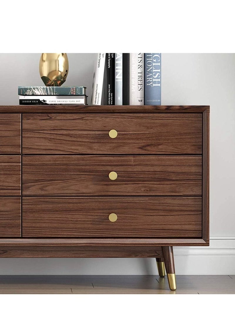 4 Pcs Solid Brass Round Single Hole Small Handle, Cupboard Door Knob with Screws, Home Decorating for Wardrobe, Cabinet Doors, Gold (20mm x 25mm) - Image 3