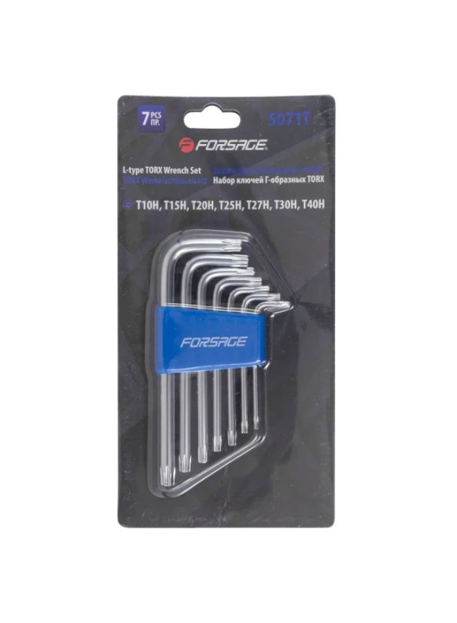 FORSAGE L-type Torx-wrenches set 7pcs (T10x, T15x, T20x, T25x, T27x, T30x, T40x-with hole), in plastic holde - Image 2
