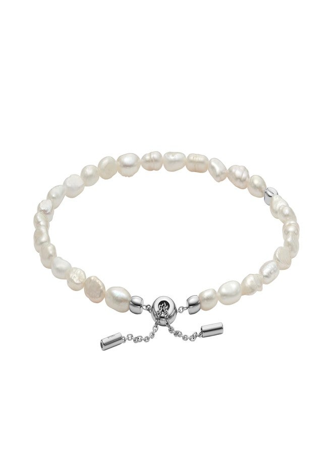 Skagen Women's Agnethe Pearl White Freshwater Pearl Slider Bracelet (Model: SKJ1833040) - Image 2