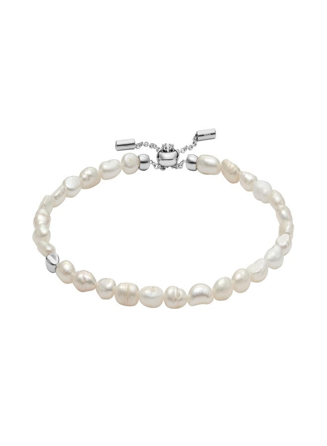 Skagen Women's Agnethe Pearl White Freshwater Pearl Slider Bracelet (Model: SKJ1833040) - Image 1