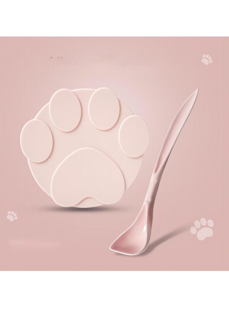 SYOSI Pet Food Can Lids and Spoons, Universal BPA Free Silicone Can Lids Covers for Dog and Cat Food, One Can Cap Fit Most Standard Size Canned Dog Cat Food Pink - Image 1