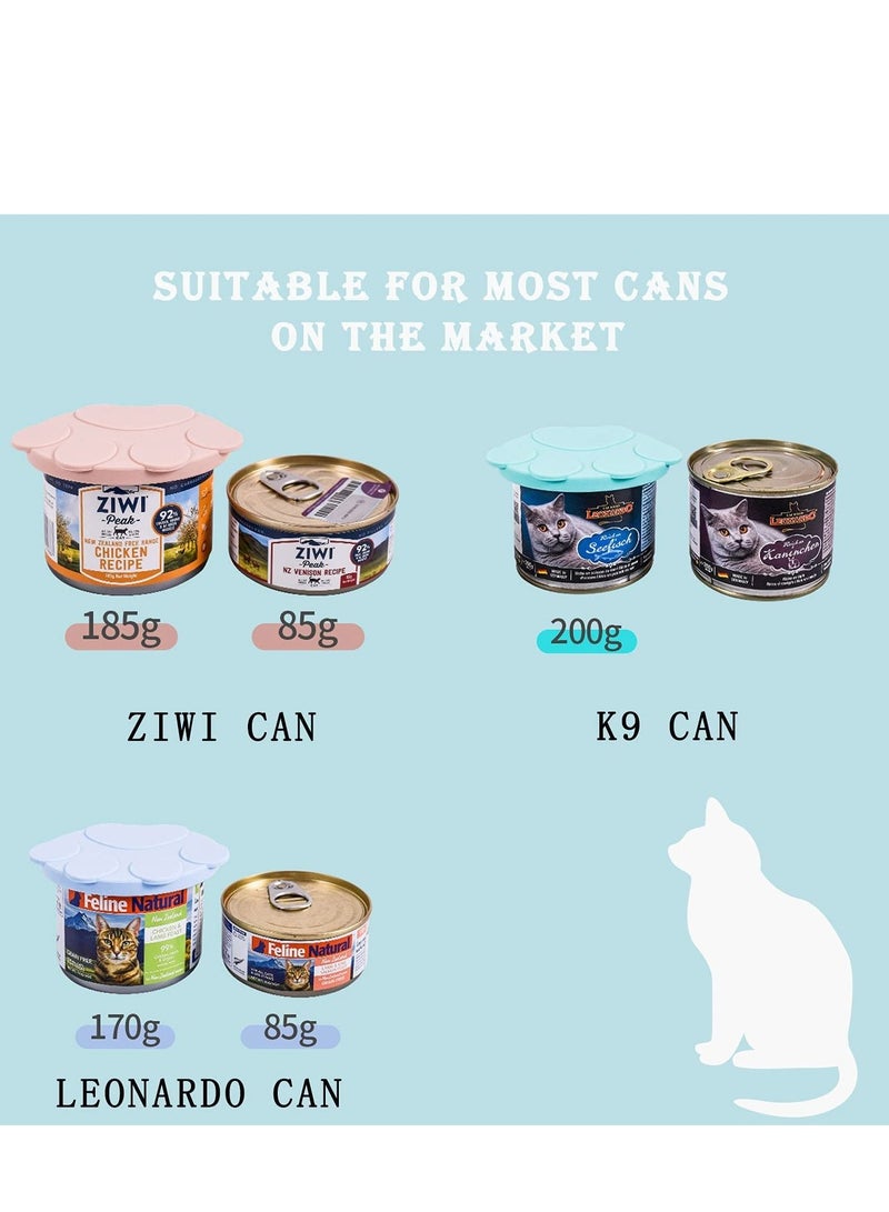SYOSI Pet Food Can Lids and Spoons, Universal BPA Free Silicone Can Lids Covers for Dog and Cat Food, One Can Cap Fit Most Standard Size Canned Dog Cat Food Pink - Image 3