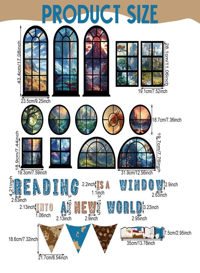 Mooliwe 69 Pcs Reading Wizard Bulletin Board Decorations Set Reading is a Window into a New World Cutouts Classroom Read Bulletin Board Cutouts School Library Wall Decor Teacher Supplies - Image 2