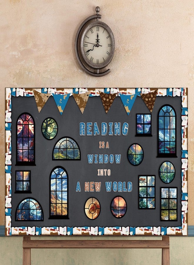 Mooliwe 69 Pcs Reading Wizard Bulletin Board Decorations Set Reading is a Window into a New World Cutouts Classroom Read Bulletin Board Cutouts School Library Wall Decor Teacher Supplies - Image 4