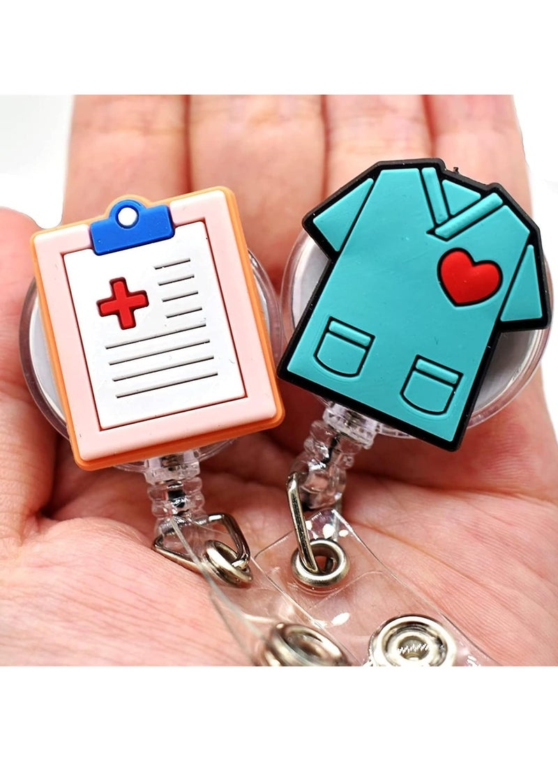 NIIMBOT 10 PCS Badge Reel Holder, Funny Badge Holder, Nurse Badge Reel Holder, Retractable Nursing Id Badge Reels Clips, Cute Nursing Badge Reel for Nurses Doctor Hospital Office Worker Gifts - Image 5