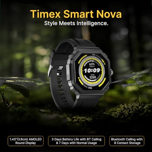 TIMEX Smart Nova 1.43"(3.6cm) AMOLED Display with Functional Crown and BT Calling Smartwatch for Unisex - TWTXW1000T - Image 4