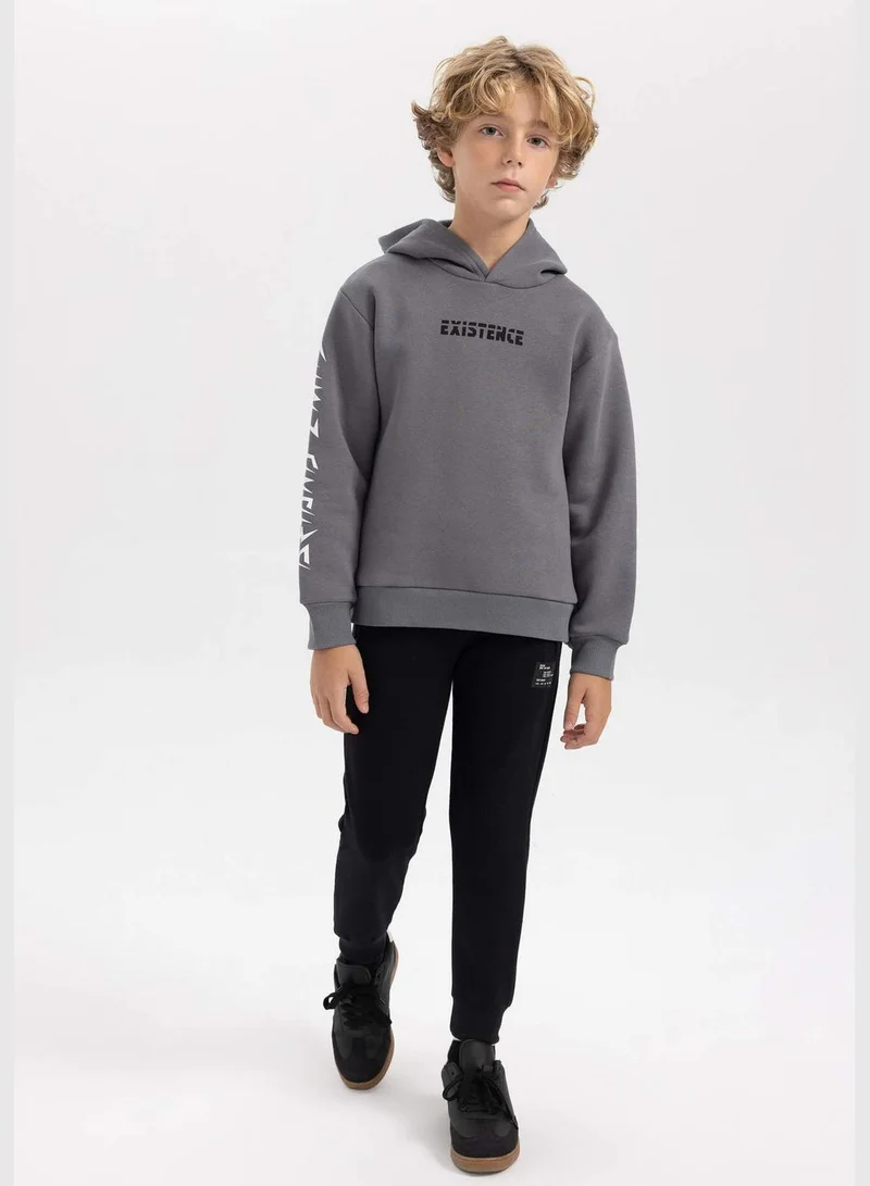 ديفاكتو Boy Hooded Long Sleeve Knitted Sweatshirt