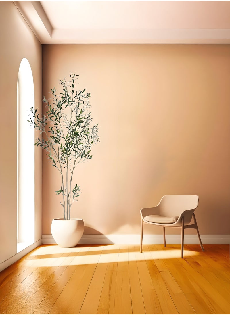 Zvezvia 2.1M Olive Tree Fluffy Artificial Plants Indoor for Home Corner, Faux Olive Tree for Modern Home Office Living Room Floor Decor Indoor  - Image 1