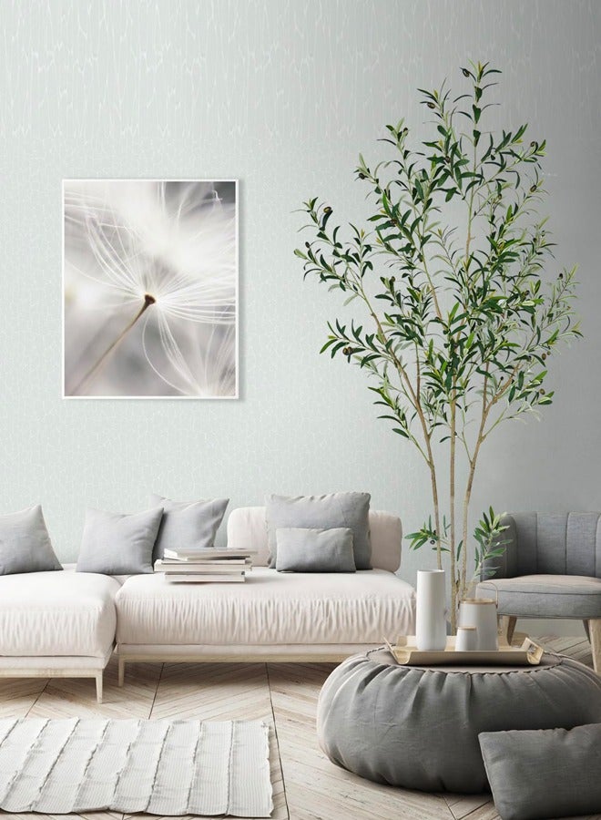 زفيزفيا شجرة زيتون صناعية 2.1 متر لديكور المنزل والمكتب - نباتات زينة داخلية فاخرة للصالونات والمكاتب، ديكور واقعي لغرفة المعيشة أو المكتب العصري | مثالي لتزيين رمضان (زينة رمضان، ديكورات منزلية لرمضان) - Image 3