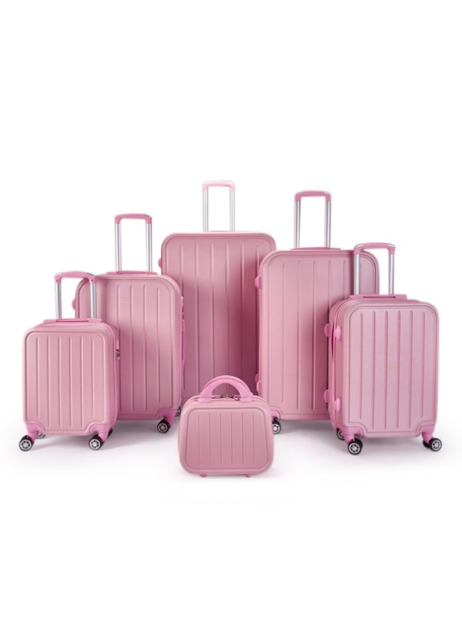 LIMRA A travel bag set consisting of 6 luggage bags Pink color, size 32"/28"/24"/20"/16"/12 inches  - Image 1