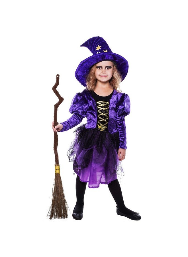 سكيلتين إكسسوارات زي الساحرة الهيكلية ذات عصا المكنسة - إكسسوار زي الساحر الواقعي ذو عصا المكنسة الطائرة للأطفال والكبار، لون بني - Image 1