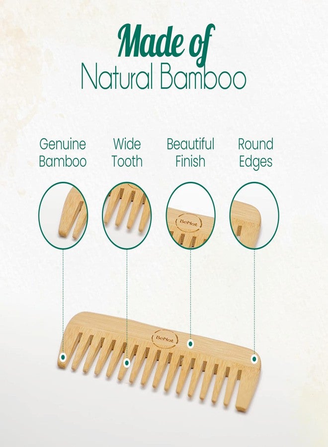 BeNat All Natural Bamboo Wooden Hair Comb for Women and Men Eco-Friendly Accessories Ideal For Detangling Curly Hair and Beard Comb For Men - Image 3