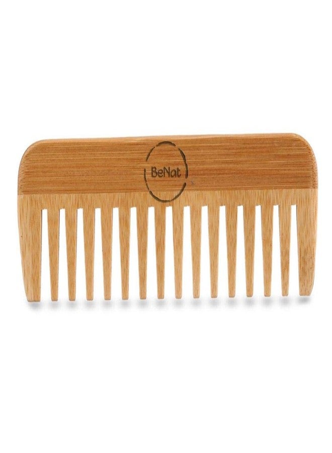BeNat All Natural Bamboo Wooden Hair Comb for Women and Men Eco-Friendly Accessories Ideal For Detangling Curly Hair and Beard Comb For Men - Image 1
