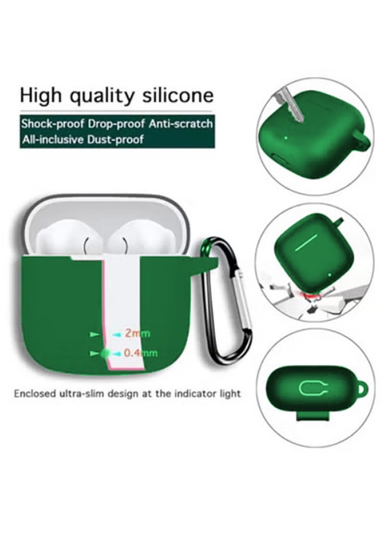 Silicone Protective Case Cover for Huawei FreeBuds Se 2/ Se 3 with Cleaner Kit and Ear Tips (Green) - Image 3