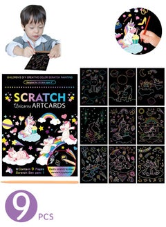 UNICORN Magical Scratch Art Book for Kids, Unicorns, Craft Kits & Supplies, DIY Activity & Stickers, Gifts for Toddlers, 3-12 Year Old Kid Boy Girl,   with 1 Scratch Pen  - Image 1