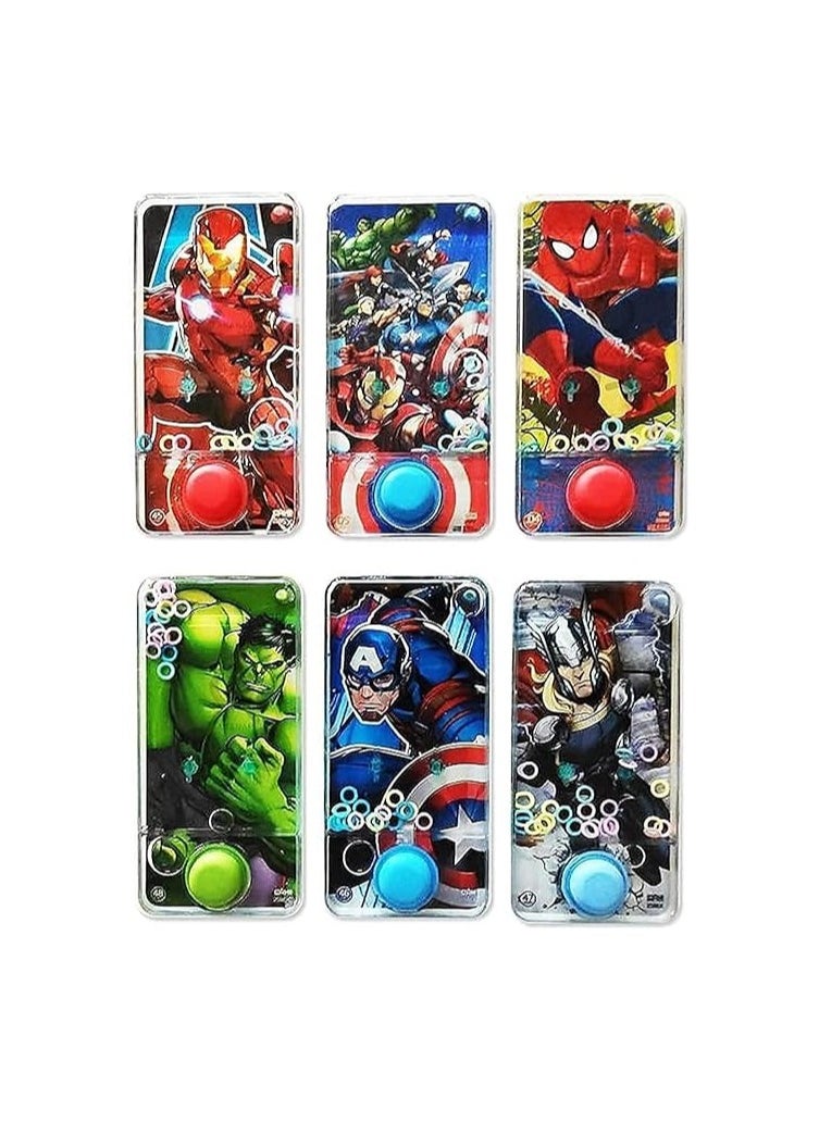 Colourful super hero, Transparent Water Game for Kids | Ring Game, Handheld Game, Water Video Game Console for Kids | 6 Piece (Design as per Availability