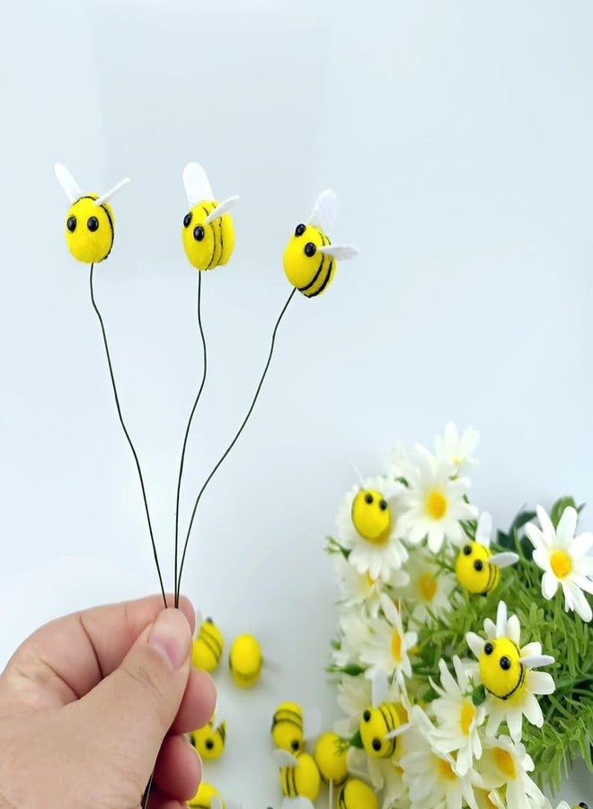 SaktopDeco 40 PCS Wool Felt Bees Felt for Crafts Mini Bee Plush Decor for Baby Shower Decorations Clothing Hat DIY Crafts - Image 5